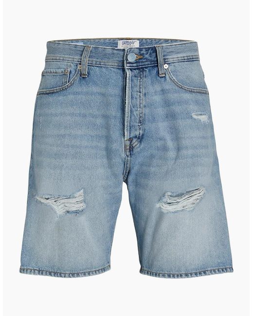 Jack & Jones Blue Denim Casual Shorts for men