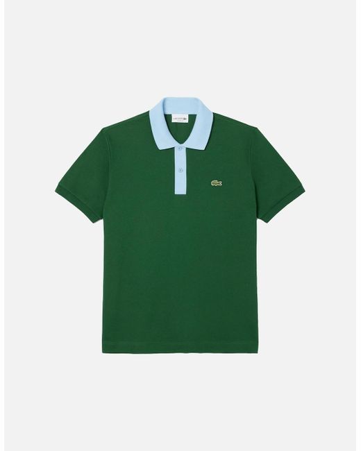 Lacoste Green Classic Fit Contrast Collar Polo Shirt for men
