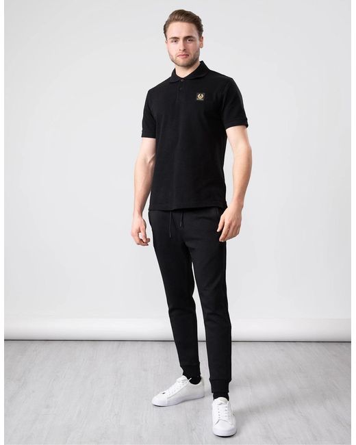 Belstaff Black Short Sleeved Polo for men