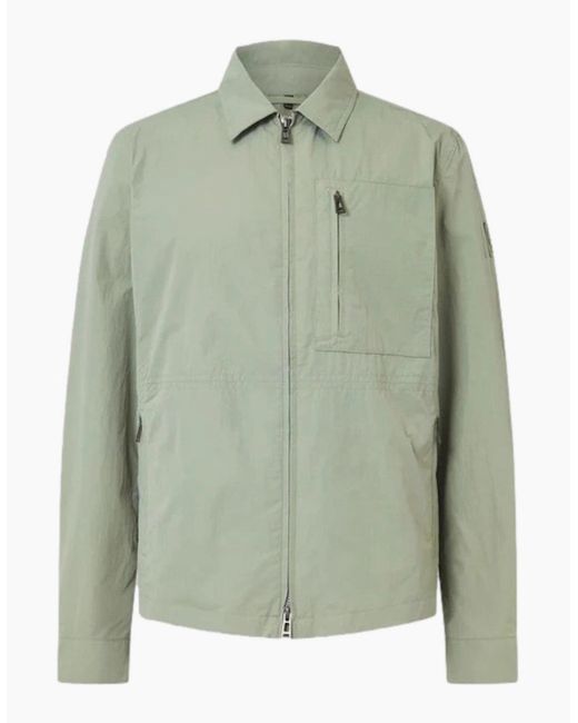 Belstaff Green Grid Overshirt Lichen for men