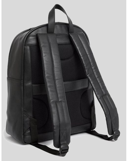 Lyle & Scott Black Leather Backpack for men