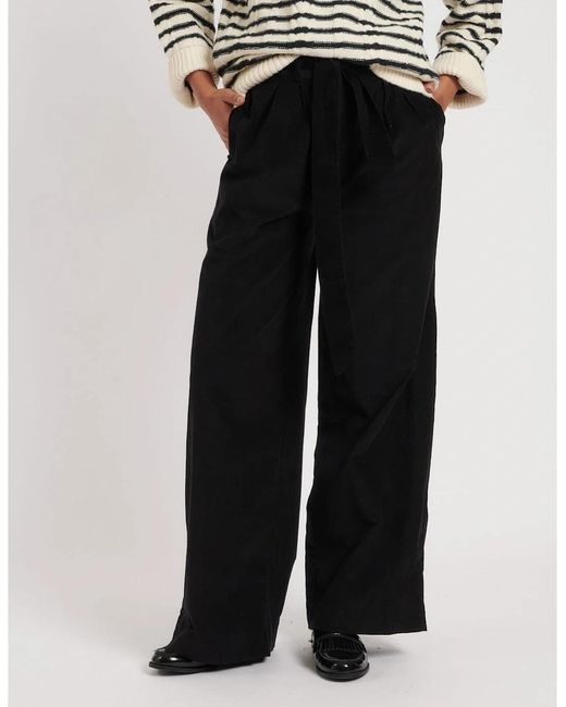 Nobody's Child White Solid Wide Leg Trousers