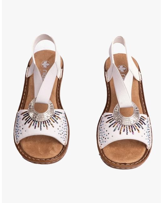 Rieker White 60880 Slingback Sandals