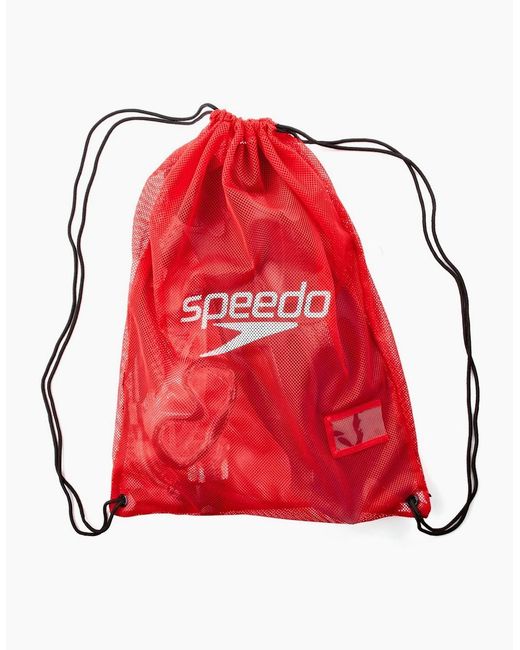 Speedo Red Wet Kit Mesh Drawstring Bag