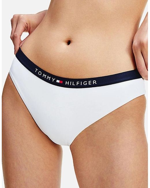 Tommy Hilfiger Blue Classic Logo Waistband Bikini Bottoms