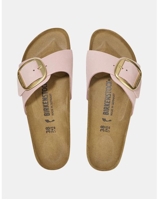 Birkenstock Madrid Pink Big Buckle Nubuck Leather Sandals