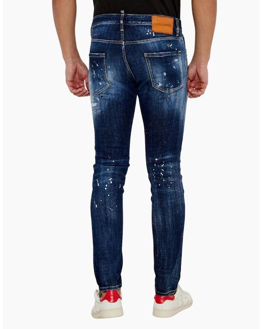 DSquared² Blue Cool Guy Jeans Paint Splatter Design for men