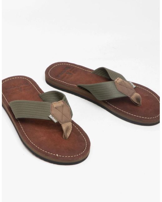 Barbour Brown Toeman Beach Sandal Flip Flops for men