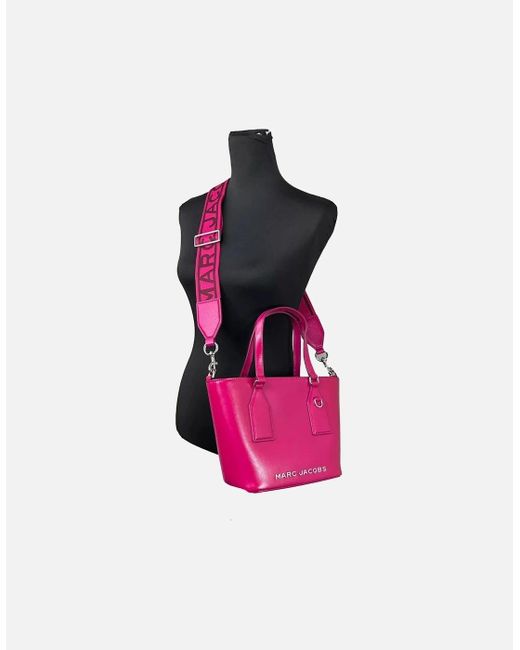 Marc Jacobs Pink Small Saffiano Leather Tote Crossbody Bag