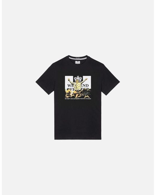 Weekend Offender Black T Shirt Leo Gregory Graphic Print Crew Neck Casual Cotton for men