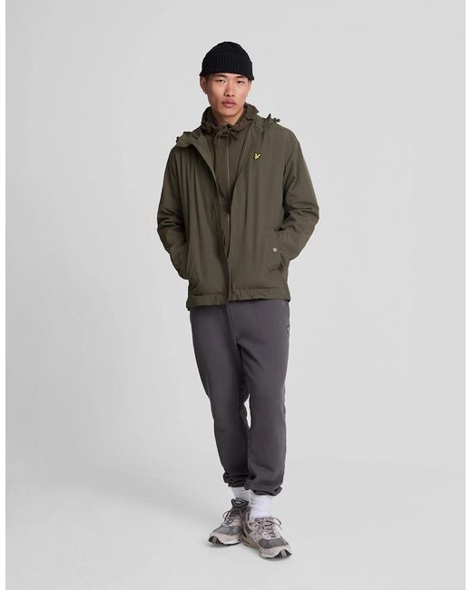 Lyle & Scott Gray Water Resistant Hooded Jacket for men