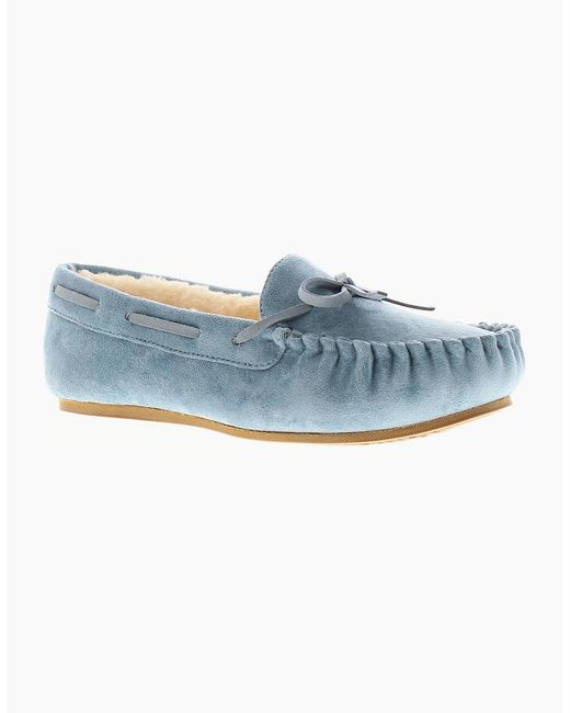 Strollers Blue Moccasin Slippers Faux Fur Matilda Uk Size