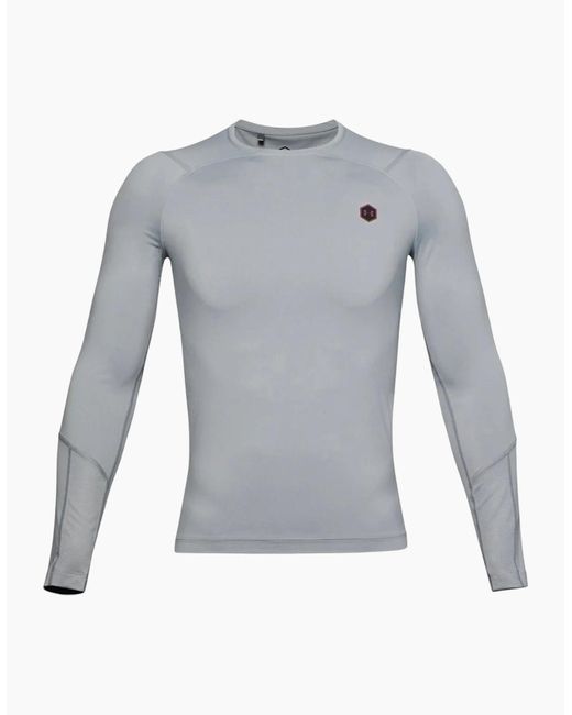 Under Armour Blue T Shirt Long Sleeve Compression Tops Summer Training Gym Tee for men