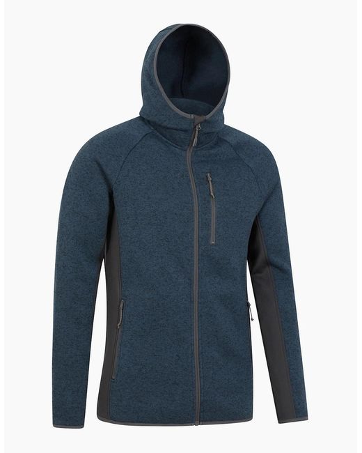 Mountain Warehouse Blue Treston Fleece Hooded Hoodie for men
