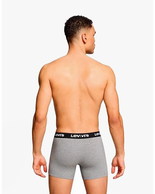 Levi's Gray Levi's Repeat Logo 2 Pack Trunks Middle Melange for men