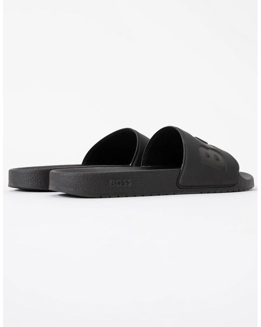 Boss Black Boss Aryeh Italian-Made Slides With Large Logo Detail for men