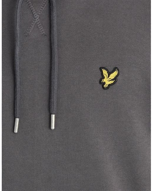 Lyle & Scott Gray Heavyweight Loopback Cotton Hoodie for men