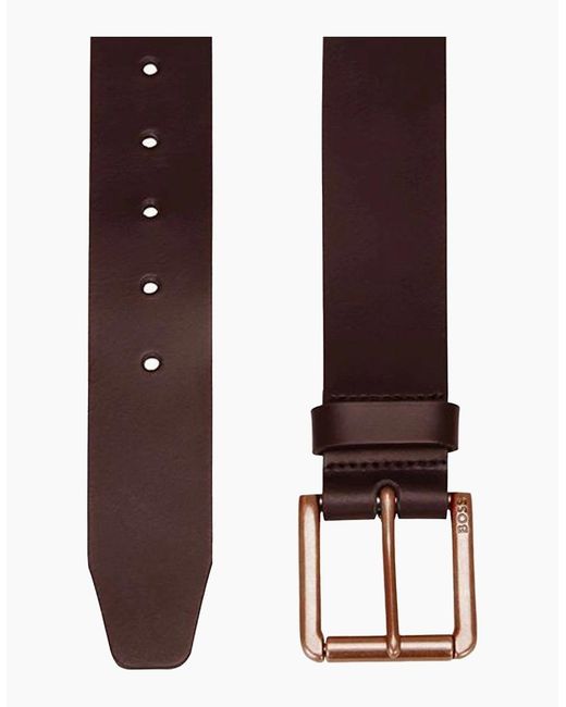 Boss Brown Boss Joris Large Buckle Leather Belt for men