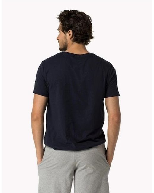 Tommy Hilfiger Black Icon Logo Crew Neck T-Shirt for men