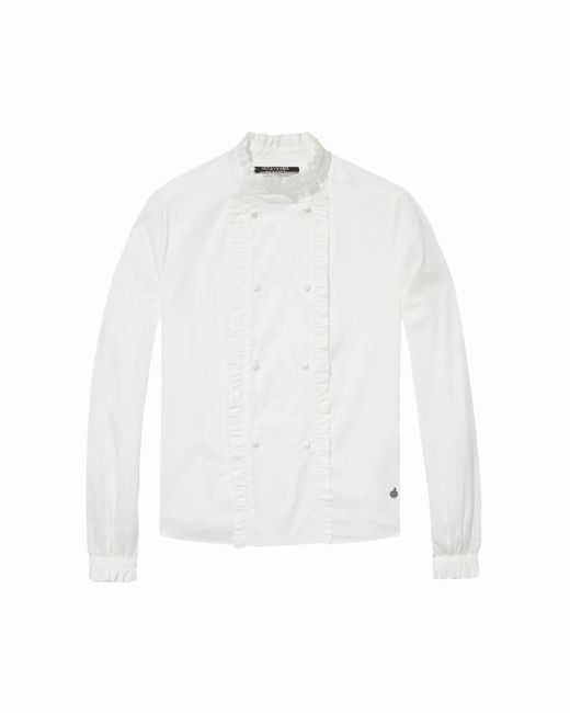 Maison Scotch White Double Breasted Shirt