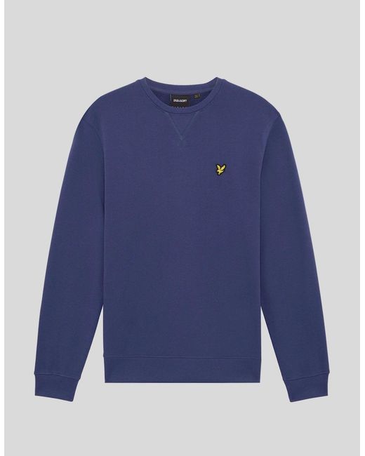 Lyle & Scott Blue Cotton Crew Neck Sweatshirt for men