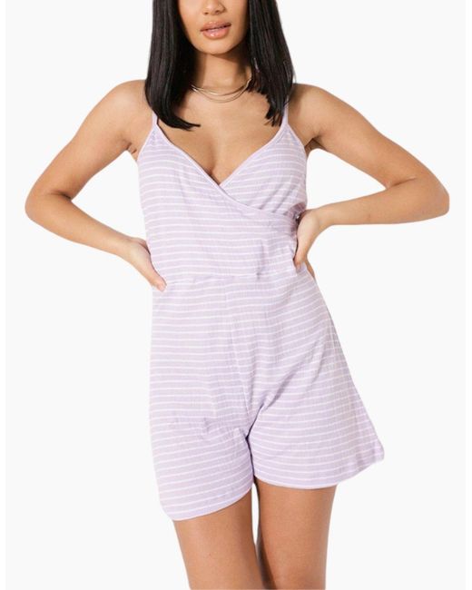 Brave Soul Purple Jumpsuit Summer Beach Mini Romper Ladies Shorts Playsuit Dress