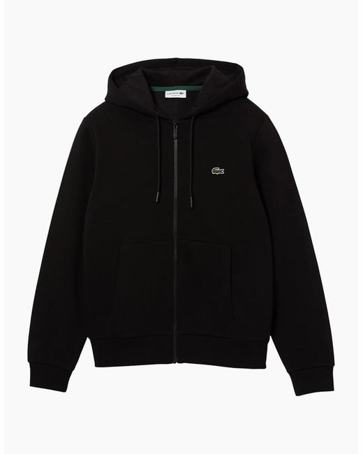 Lacoste Black Fleece Hoodie Zip Up Organic Cotton for men