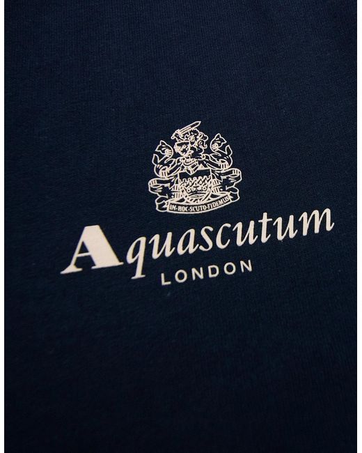 Aquascutum Blue Active Small Logo Crewneck Sweatshirt 11 for men