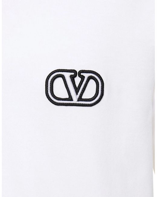 Valentino White Vlogo Signature Patch T-Shirt for men