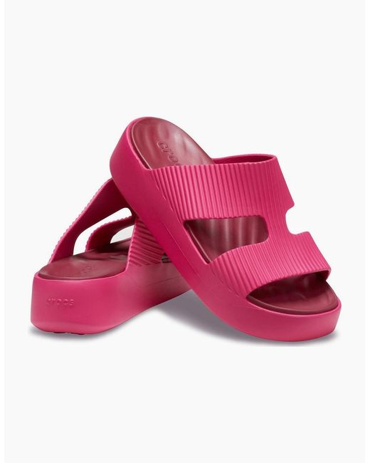 CROCSTM Pink Getaway Platform Synthetic Dragon Fruit Sandals