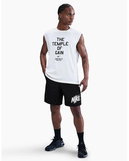 Nike Black Df Form Wordmark Fitness Shorts for men