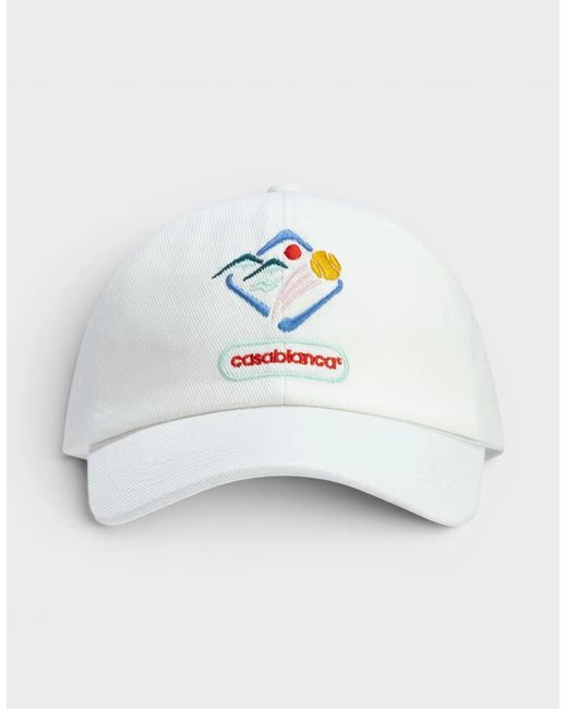 Casablanca White Montagne Sportif Embroidered Cap for men