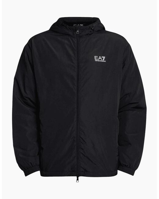 EA7 Blue Core Id Lightwieight Hooded Jacket for men