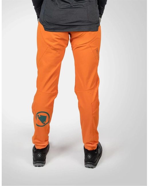 Endura Orange Mt500 Wordmark Solid Patterned Track Pants