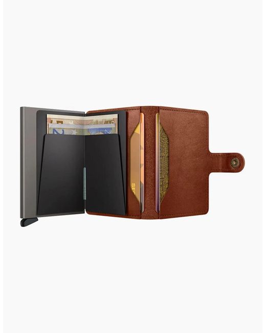 Secrid Brown Mini Wallet Texano Saddle for men