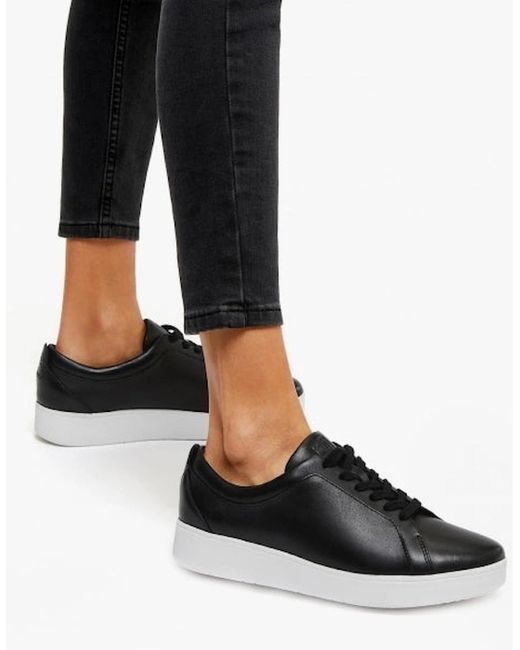 Fitflop Black Rally Leather Trainers