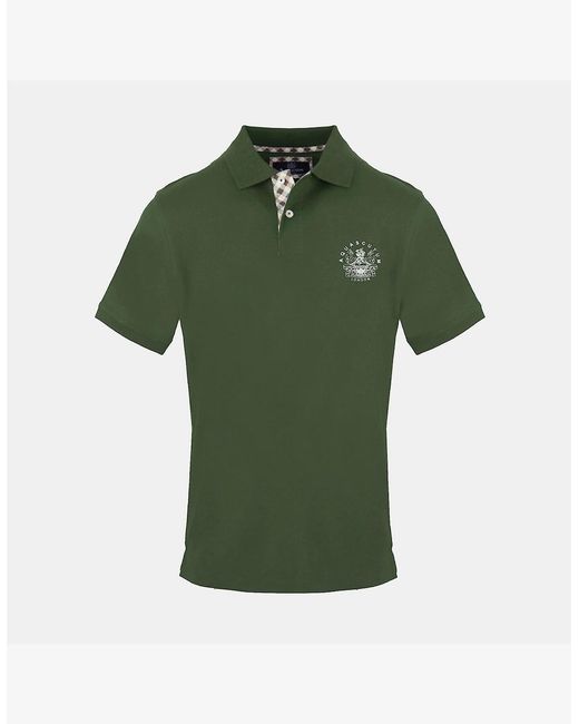 Aquascutum Green Wordmark Collared Neck Short Sleeve Shirt for men
