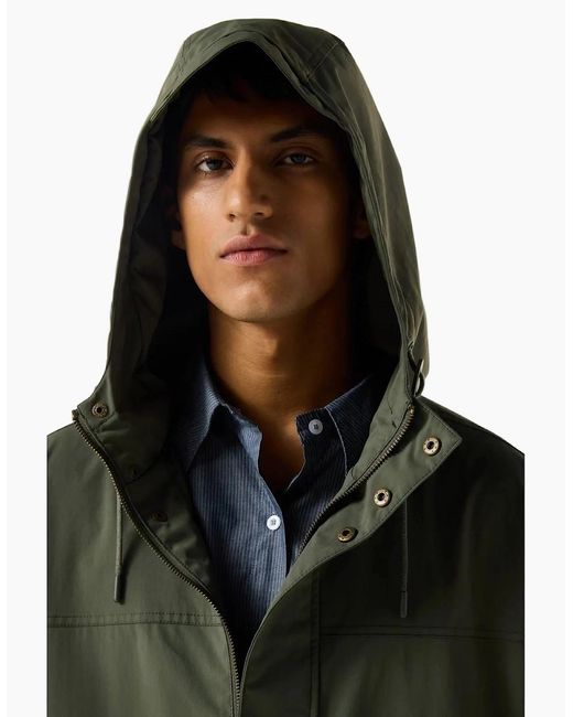Hunter Green Lightweight Waterproof Rain Parkas for men