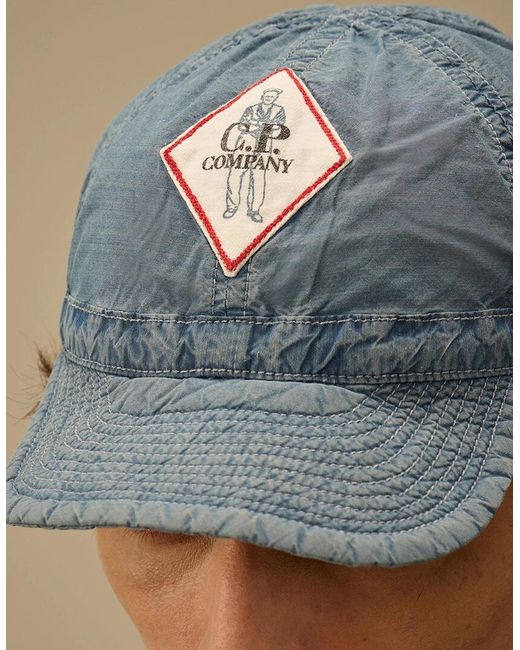 C P Company Gray 50 Fili Bleached Cap for men