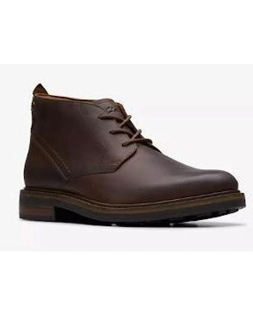 Clarks Brown Newford Mid Beeswax Leather for men