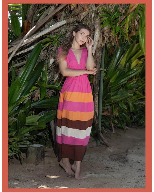 Nooki Design Green Rosalie Striped Maxi Dress