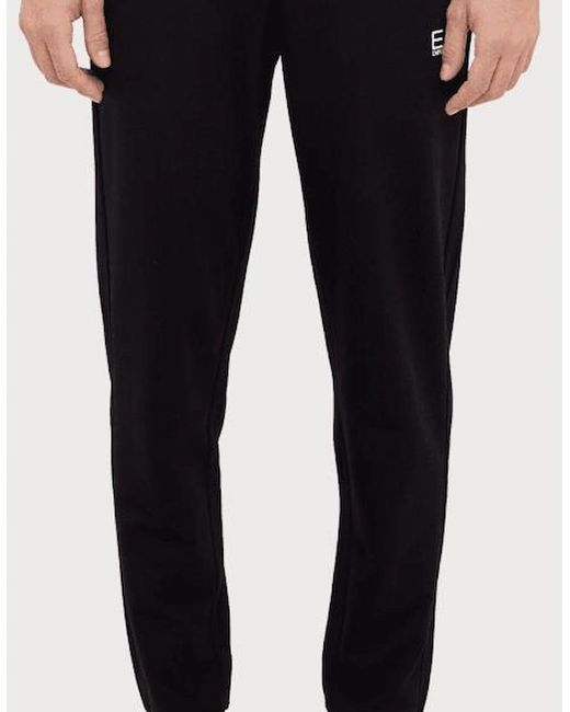 EA7 Black Cotton Regular Fit Jogging Pant for men