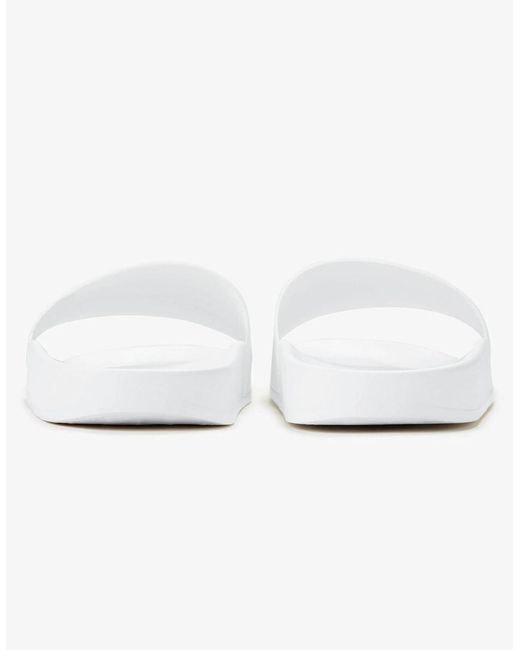 Fred Perry White Branded Slider for men