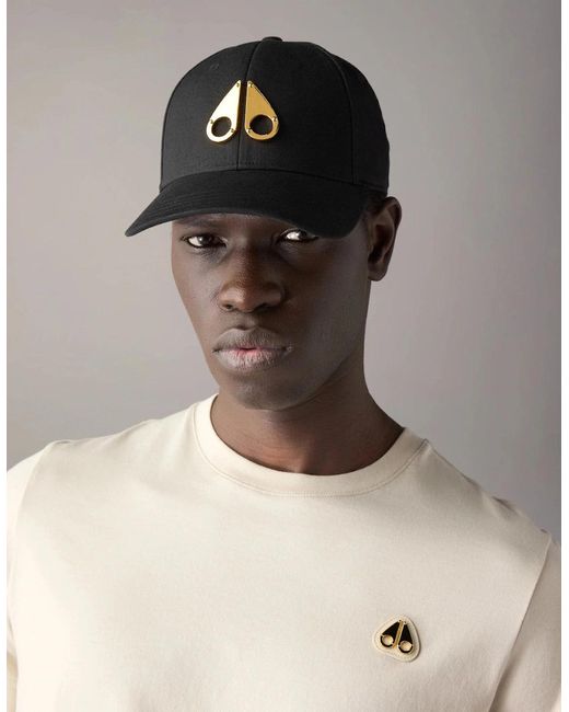 Moose Knuckles Black Logo Icon Cap for men
