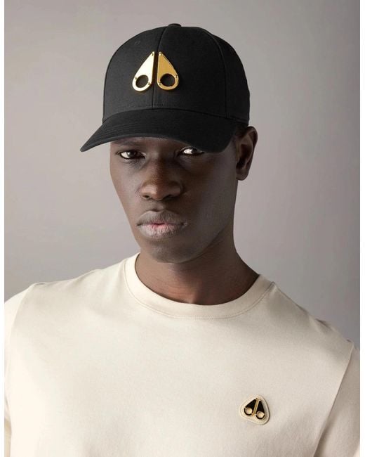 Moose Knuckles Black Logo Icon Cap for men