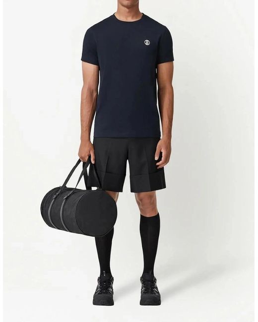 Burberry Blue 'Parker' Tb-Embroidered Logo T-Shirt for men
