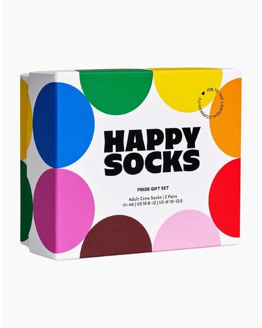 Happy Socks White 2-Pack Pride Socks Gift Box