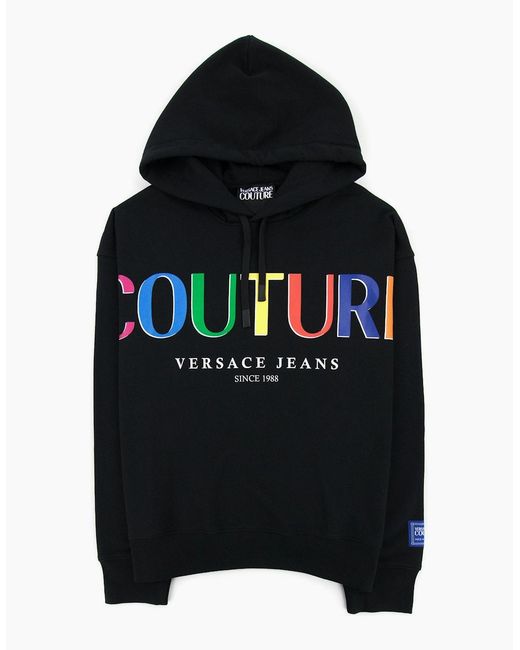 Versace Black Jeans Couture Logo Hoody for men