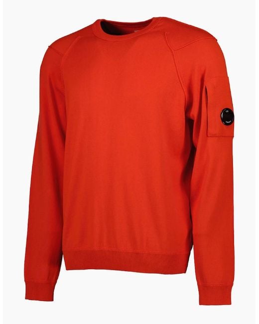 C P Company Red Sea Island Knitted Lens Jumper for men
