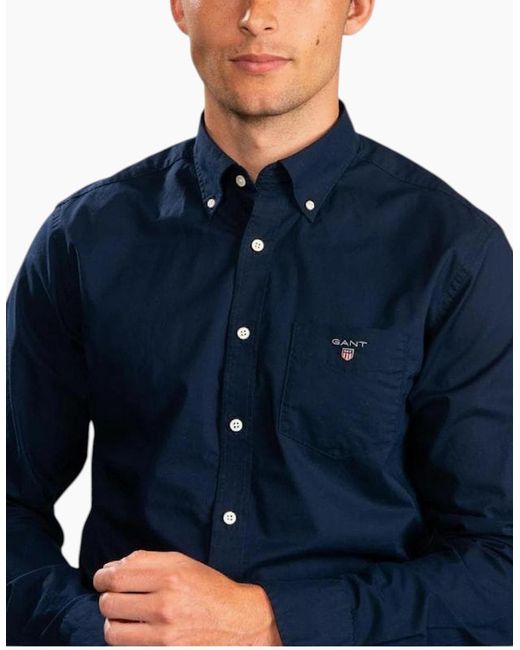 Gant Blue Oxford Shirts Regular Fit for men
